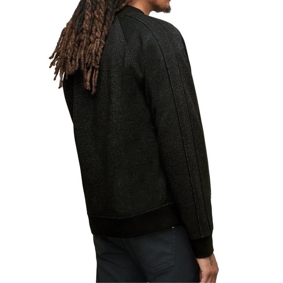 John Varvatos Collection Men's Jude Bomber Jacket Metallic Fiber Shell Black 2XL - Picture 2 of 6